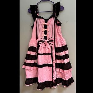 Pink and Black Frilly and Flouncy Cosplay Dress
